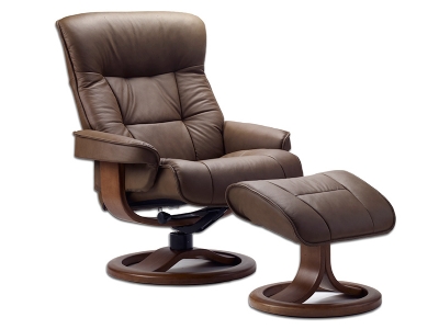 Bergen Euro Recliner w/ Ottoman by Fjords NL Leathers