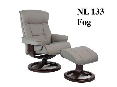 Bergen Euro Recliner w/ Ottoman by Fjords NL Leathers