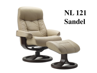 Muldal Euro Recliner w/ Ottoman by Fjords NL Leathers 