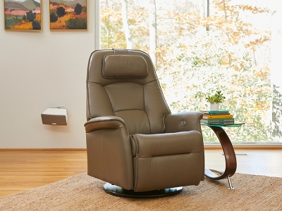 Stockholm Swivel Glider Recliner by Fjords AL Leathers