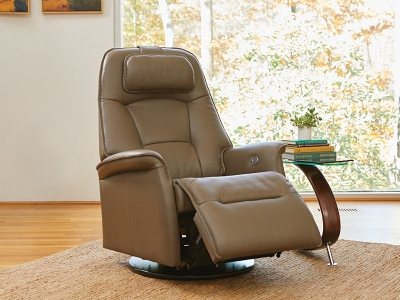 Stockholm Swivel Glider Recliner by Fjords AL Leathers