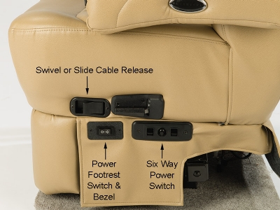 Flexsteel 24022 - 32" OA RV Swivel and Slide Cable