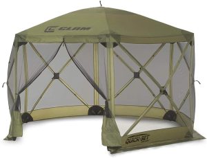 Green tent gazebo with netting. One of the best gifts for RVers. 