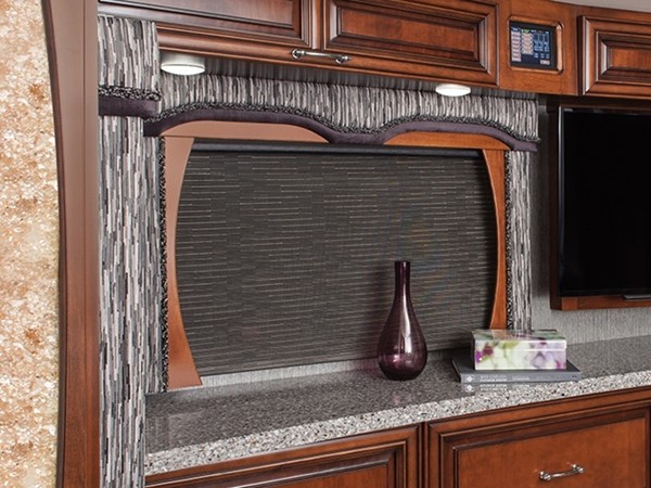 Expanded AutoMotion shades in an RV.