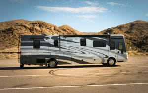 Class C motorhome on the road