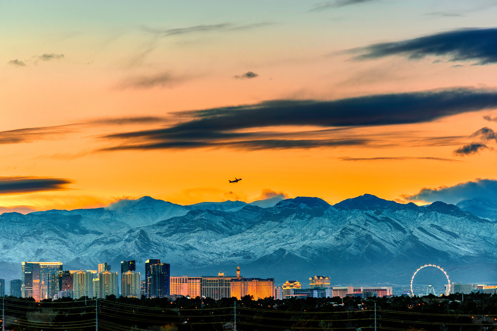skyline of Las Vegas Winter living