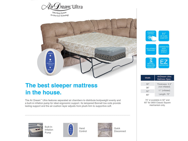 Complete Queen Air Dream Ultra RV Sofa Mattress w/ Bladder and Pump Shipping Included-zoom-