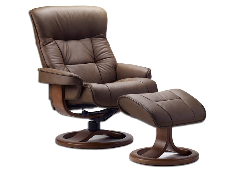 Bergen Euro Recliner w/ Ottoman by Fjords NL Leathers-zoom-