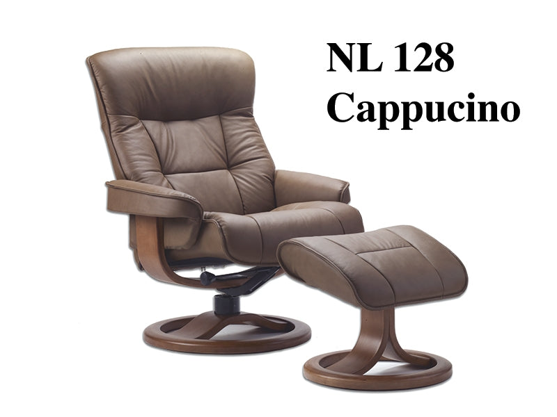 Bergen Euro Recliner w/ Ottoman by Fjords NL Leathers-zoom-