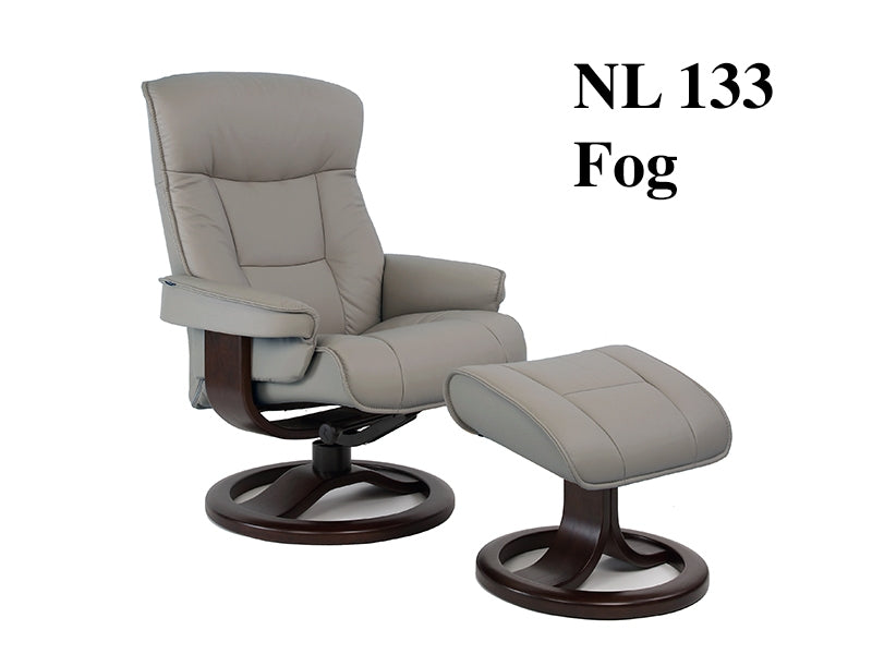 Bergen Euro Recliner w/ Ottoman by Fjords NL Leathers-zoom-