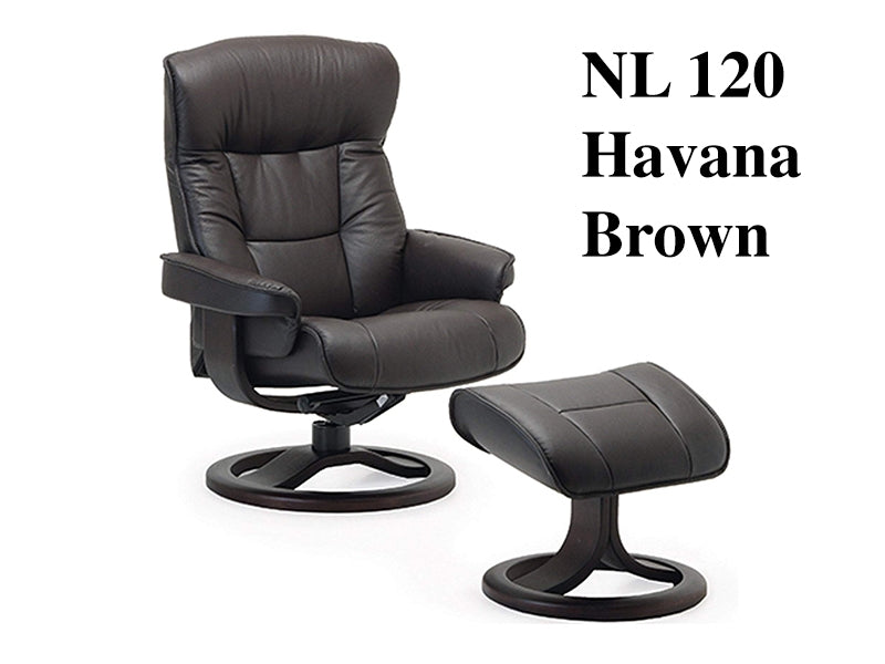 Bergen Euro Recliner w/ Ottoman by Fjords NL Leathers-zoom-