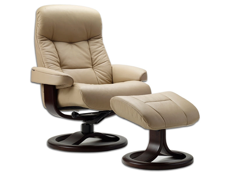 Muldal Euro Recliner w/ Ottoman by Fjords NL Leathers-1
