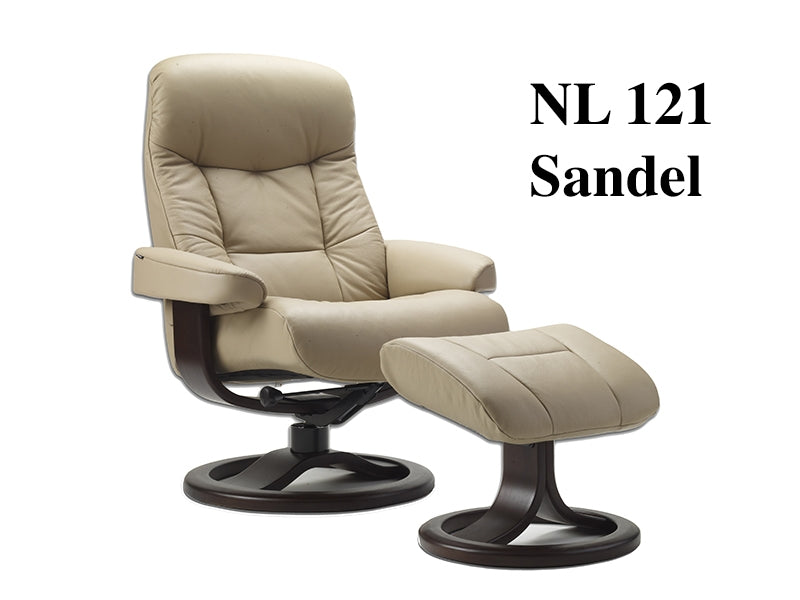 Muldal Euro Recliner w/ Ottoman by Fjords NL Leathers-zoom-