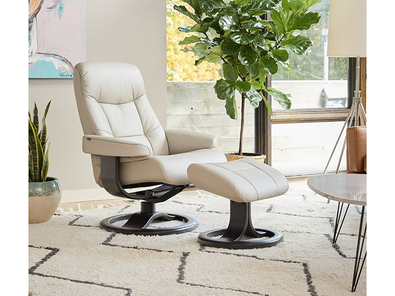 Muldal Euro Recliner w/ Ottoman by Fjords NL Leathers-3