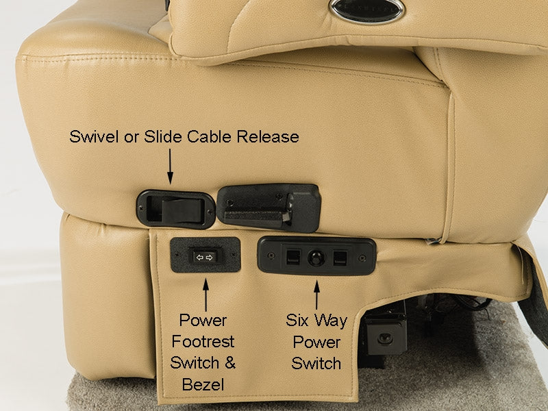 Flexsteel 24023 - 43" OA RV Swivel and Slide Cable-2